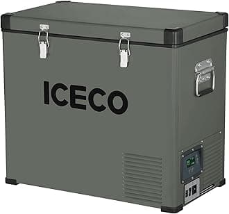 ICECO VL60 63 Quart Single Zone Portable Refrigerator with SECOP Compressor, 60 Liters Platinum Compact Refrigerator, DC 12/24V, AC 110-240V, 0℉ to 50℉, Home & Car Use (without Insulate Cover)
