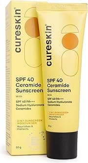 SPF 40 Ceramide Sunscreen with Hyaluronic Acid & Ceramides | 2-in-1 Sunscreen Moisturizer, Broad Spectrum, SPF 40 & PA+++, 50 g (Pack of 1)