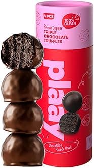 Plaay Triple Chocolate Truffles – Rich Dark Chocolate with Chocolate Chips & Cocoa Nibs – Clean Ingredients, Guilt-Free Indulgence, Keto-Friendly and Made with Premium Ingredients – 60g
