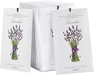 MYARO 12 Pack Lavender Scented Sachets | Odor Eliminator & Air Freshener for Drawer, Closet, Car, Shoes, Gym Bag, Suitcase | Home Fragrance Gift Set