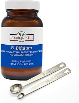 Foods For Gut Bifidobacterium Bifidum Probiotic Powder 100 Billion cfu's | Made in USA | No Additives | Digestive & Immune Support | High Potency | B. Bifidum | 100 Grams (3.52 Oz)