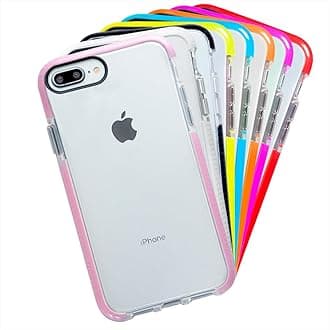 INSTACASE Case Compatible with iPhone 7 Plus - Heavy Duty, Anti-Shock Pink Border