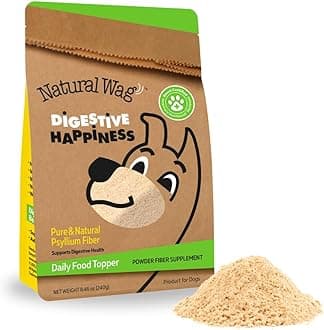Natural Wag Digestive Happiness 100% All-Natural Psyllium Husk Powder for Dogs - Single Ingredient Fiber Dog Food Topper Mix-in - Aids Regularity and Gut Health, Supports Digestion & Elimination