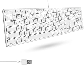 Mace Group Inc/Macally Peripherals Ultra Slim USB Wired Keyboard: Apple Mac Pro, MacBook Pro/Air, iMac, Mac Mini, Laptop, Windows PC (SLIMKEYPRO)