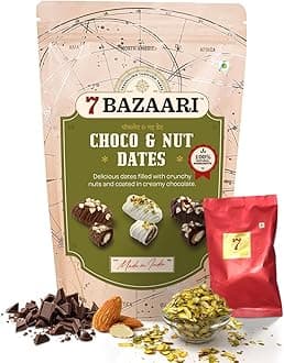- Premium Choco & Nut Dates - Gluten Free, Natural Ingredients - Almond Dark Chocolate, 10pcs (Pack of 1)