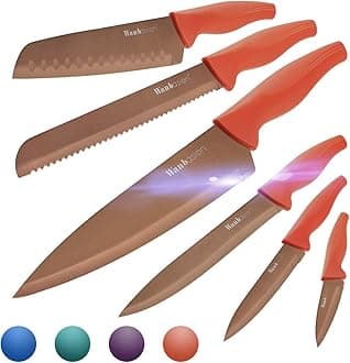 Wanbasion Orange Professional Chef Knife, Kitchen Knife Stainless Steel, Dishwasher Safe with Covers