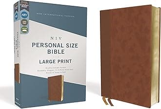 Niv, Personal Size Bible, Large Print, Leathersoft, Brown, Red Letter Edition, Comfort Print