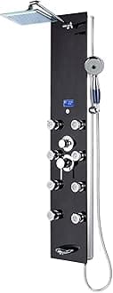 Blue Ocean ™ 52" Aluminum SPA392B Shower Panel Tower System with Rainfall Shower Head and 8 Adjustable Massage Jets