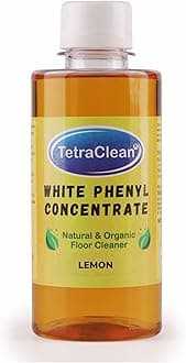 TetraClean Lemon White Phenyl Concentrate 250 ML | Fragrance Oil Based Natural and Organic Floor Cleaner | Makes 8-10 Litres of White Phenyl | Surface Cleaner | Disinfectant and Stain Remover