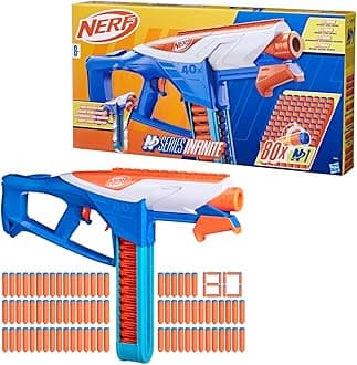 N Series Infinite Blaster Toy for 8+ Year Old Kids, Dart Launcher with 80 Official N1 Foam Darts