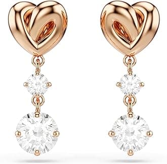 Lifelong Heart Necklace, Earrings, and Bracelet Crystal Jewelry Collection, Rose Gold & Rhodium Tone Finish