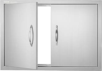 VEVOR Stainless Steel Outdoor Kitchen Door, 30W x 21H Inch Double Vertical Wall Door with Handles, for BBQ Island & Grilling Station