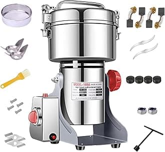 LEJIEYIN 1000g Electric Grain Grinder Spice Grain Mill Stainless Steel 30s 25000RPM High Speedy Grinding with Overload Protection& 5min Timer Mill for Dry Spice Herbs/Nut/Coffee/Rice