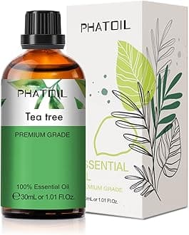 PHATOIL 1.01FL.Oz Tea Tree Essential Oil, for Aromatherapy Diffusers, Humidifiers, Great for DIY Candle and Soap Making, Gift for Friend(30ML)
