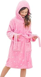 Doctor Unicorn Soft Hooded Rainbow Bathrobe Sleepwear for Girls
