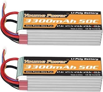22.2V LiPo Battery 3300mAh,Lipo 6S Battery 50C Deans T Plug for RC Airplane RC Helicopter RC Quadcopter Drone Car Truck Boat Model(2 Packs)