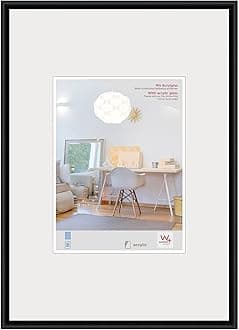 walther design New Lifestyle KVX030B Plastic Picture Frame, Art Glass, 20 x 30 cm, Black