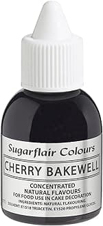Sugarflair Cherry Bakewell Natural Flavouring - Concentrated Natural Food Flavouring for use in Cakes, Cupcakes, Frostings, Drinks, Ice Creams - 30ml