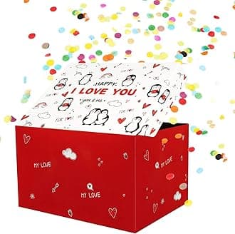 OFFCUP DIY Explosion Gift Box with Confetti for Birthday, Valentines, Wedding, Anniversary, Congratulations for Man, Woman, Boy, Girls, Friends
