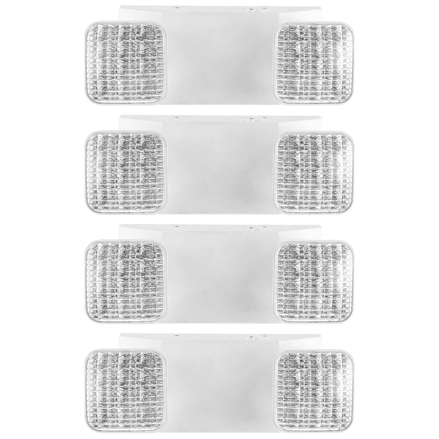 OSTEK 4 Pack LED Emergency Exit Lighting Fixtures with 90 Minutes Long Backup Batteries， US Standard Adjustable Integrated LED Emergency Light，ABS Fire Resistance (4 Pack)