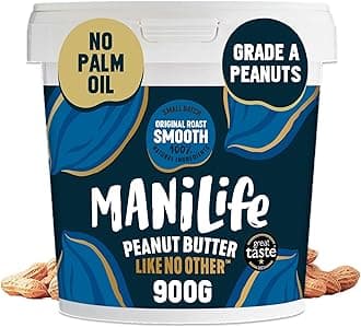 ManiLife Original Roast Smooth Peanut Butter, 900g Tub - Small Batch Vegan Peanut Butter Made from Single Origin Grade-A Argentine Peanuts - No Palm Oil, No Added Sugar, No GMOs
