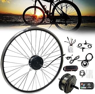 NYANS Electric Bike Conversion Kit, Batteries not Included, 20 24 26 27.5 28 29 Inch 700C Rear Wheel, 24V 36V 48V 250W 350W 500W Rear Drive Spinner Motor,36V350W-28in
