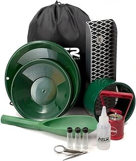 ASR Outdoor Backpack Gold Panning Kit with Mini Sluice Box, 14pc (2 Styles)