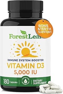 Vitamin D3 4000 IU | VIT D - VIT D3 Vitamin D Supplements for Women and Men | Bone Health, Teeth and Immune Support | Easy to Swallow Pills | One Capsule Weekly, 180 Count