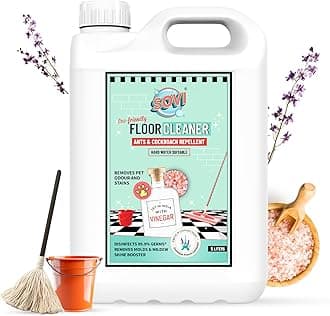 - Floor Cleaner with Vinegar Power – Lavender Fragrance | Repels Cockroaches & Ants, Removes Stains & Pet Odours | Child & Pet Safe, Eco-Friendly Cleaning Solution 5 Litre