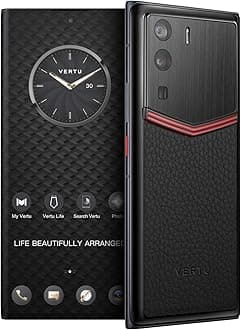 METAVERTU Web 3.0 Calfskin 5G Phone, Unlocked Android Smartphone, Secure Encrypted, Double Systems, 64MP Camera, 144Hz AMOLED Curved Display, Dual SIM, Fast Charge (Enameled, Black, 12G+512G)
