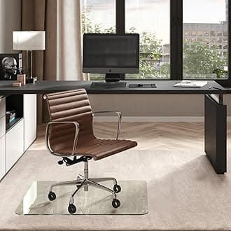 - Vitrazza Glass Chair Mat 36” x 42” Superior ¼ Thick, Chiaro Standard Clear, Certified Tempered Safety Glass, Delivers a Smooth Glide, Protects Carpet or Wood, Beautiful in Home or Office