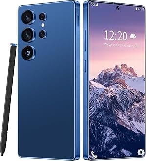 I25 Ultra Unlocked Phone 16+1TB,Built in Pen The Phone,Battery 7000mAh 6.99" HD Screen,Android 14 Smartphone,Face ID/5G/Fingerprint Lock/Dual SIM/GPS (Deep Blue, 16+1TB)
