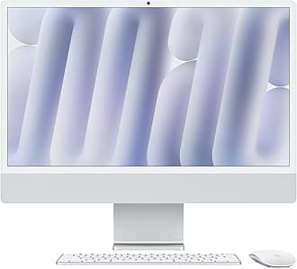 2024 iMac All-in-One Desktop Computer with M4 chip with 10-core CPU and 10-core GPU: Built for Apple Intelligence, 24-inch Retina Display, 16GB Unified Memory, 512GB SSD Storage; Silver
