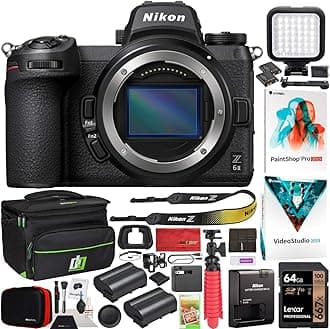 Z6II Mirrorless Camera | Official Nikon USA Partner Model | Body FX-Format Full-Frame 4K UHD Video 1659 Bundle with Deco Gear Travel Bag Case + Extra Battery + Photography LED + Software Kit