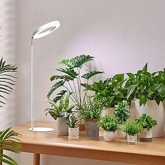 Yadoker - Grow Light for Indoor Plants, LED Desk Light, Adjustable Height, Auto Timer with 8/12/16 Hours, 10 Level Brightness, Ideal for Small Plant Growing