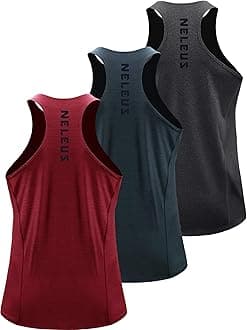 Men's 3 Pack Running Tank Top Dry Fit Y-Back Athletic Workout Tank Tops