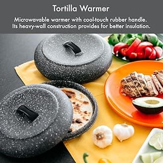 Dexas Extra Large Microwavable Tortilla Warmer, Granite Pattern