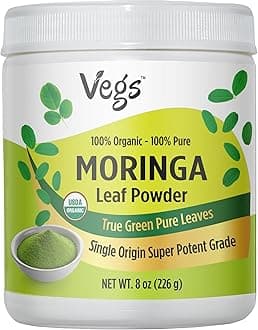 Moringa Powder, The Real Green Freeze Dried Moringa Leaves Organic, Rich Antioxidants, Amino Acids & Nutrients Dense - Native Single Origin, Premium Harvest Moringa Oleifera Leaf Powder, 8 oz