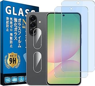 HSGLA56 Fingerprint Authentication Compatible [2 + 2 Sheets Made by Nippon Asahi Glass] Compatible Galaxy A56 5G Glass Film + 2 Camera Films [Blue Light Cut] Galaxy a56 Glass Film Protective Film Full