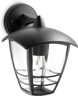 Philips myGarden Creek Outdoor Wall, Light Black (Requires 1 x 60 W E27 Bulb)