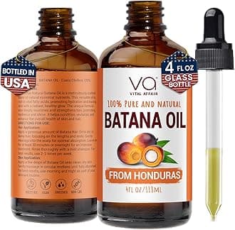 VITAL AFFAIR Batana Oil for Hair Growth 4ml Glass Bottle Cold Pressed 100% Raw Recommended Essential Nutrients for Women and Men, Greenish Yellow