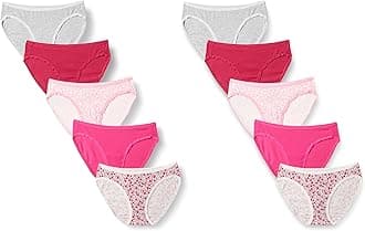 Amazon Essentials Women's Cotton Bikini Brief Underwear (Available in Plus Size), Multipacks