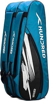 HUNDRED Cosmogear Badminton Kit-bag (Size: Large) | Double Zipper | Bag with Front Zipper Pocket | Material: Polyester| Padded Back Straps | Easy-Carry Handle