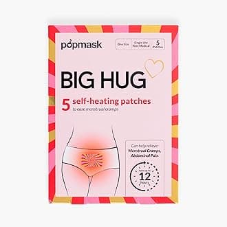 Big Hug Self-Heating Patches for Period Pain Relief, Natural Heat Therapy for Menstrual Cramps and Bloating Relief, Lasts for up to 12 Hours, 5 Scent Free Patches