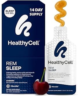 REM Sleep - Liquid Gel Extra Strength Sleep Supplement for Adults - Melatonin, Magnesium, GABA, L-theanine Supplement - Maximum Absorption - 14 Gel Packs