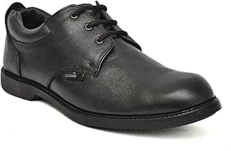 STONIX® Formal Premium Safety Shoes for Men's With Industrial Steel Toe cap | Anti-Slip and Water Resistant | Genuine & TPR Sole | Durable for Construction Work's,(SIZE-11, BLACK)