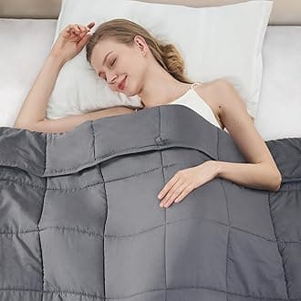 yescool Weighted Blanket 10 Pounds Twin Cooling Weighted Lap Blanket, Grey Heavy Blanket for Sleeping, Weighted Throw Blanket Gifts for 80-110lbs, 48"x72"