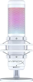 519P0AA QuadCast S – RGB USB Condenser Microphone for PC, PS5, Mac, Anti-Vibration Shock Mount, 4 Polar Patterns, Pop Filter, Gain Control, Gaming, Streaming, Twitch, YouTube, Discord – White