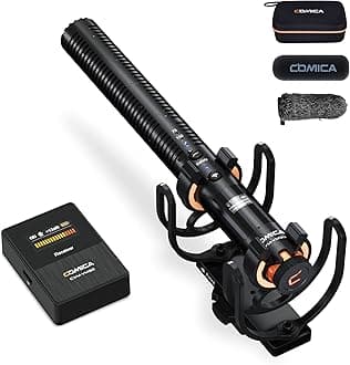 comica VM30 Video Gun Microphone Wireless + Wired Dual Mode [USB-C & Ultra Unidirectional & 75/150Hz Low Cut] External Microphone for Camcorders, Smartphones, and PCs