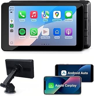 - Wireless Car Stereo Compatable with Apple CarPlay and Android Auto, 7-inch Touch Screen in Car FM Transmission, with 5.0 Bluetooth Hands-Free/Mirrored Projection/Portable Car Stereo for All Vehicles